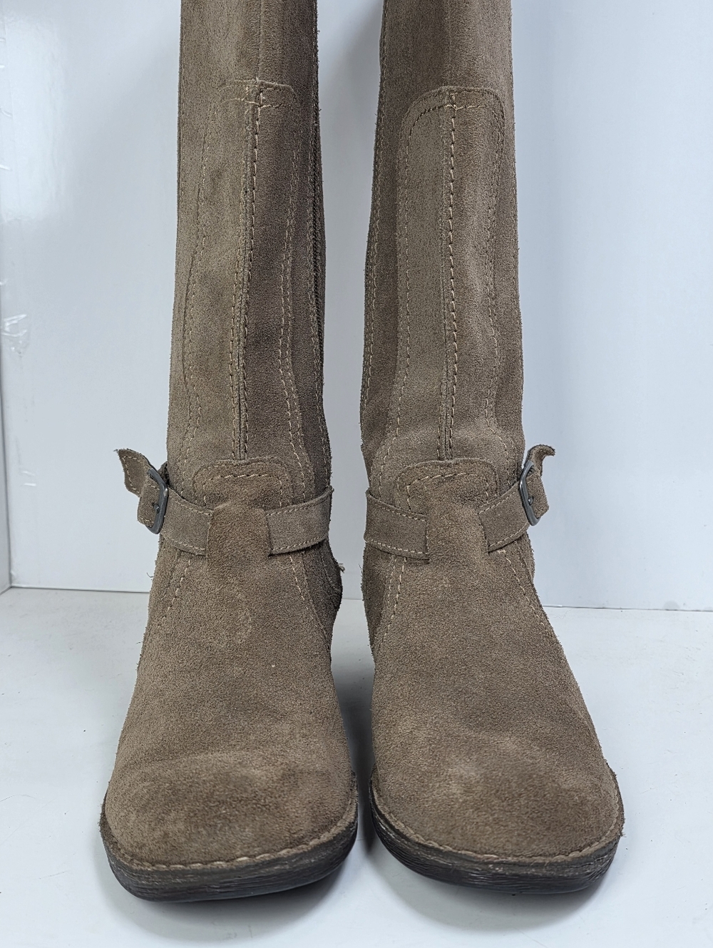 Clarks Derby Palace Suede Leather Tan Knee High Boots - Picture 4 of 15